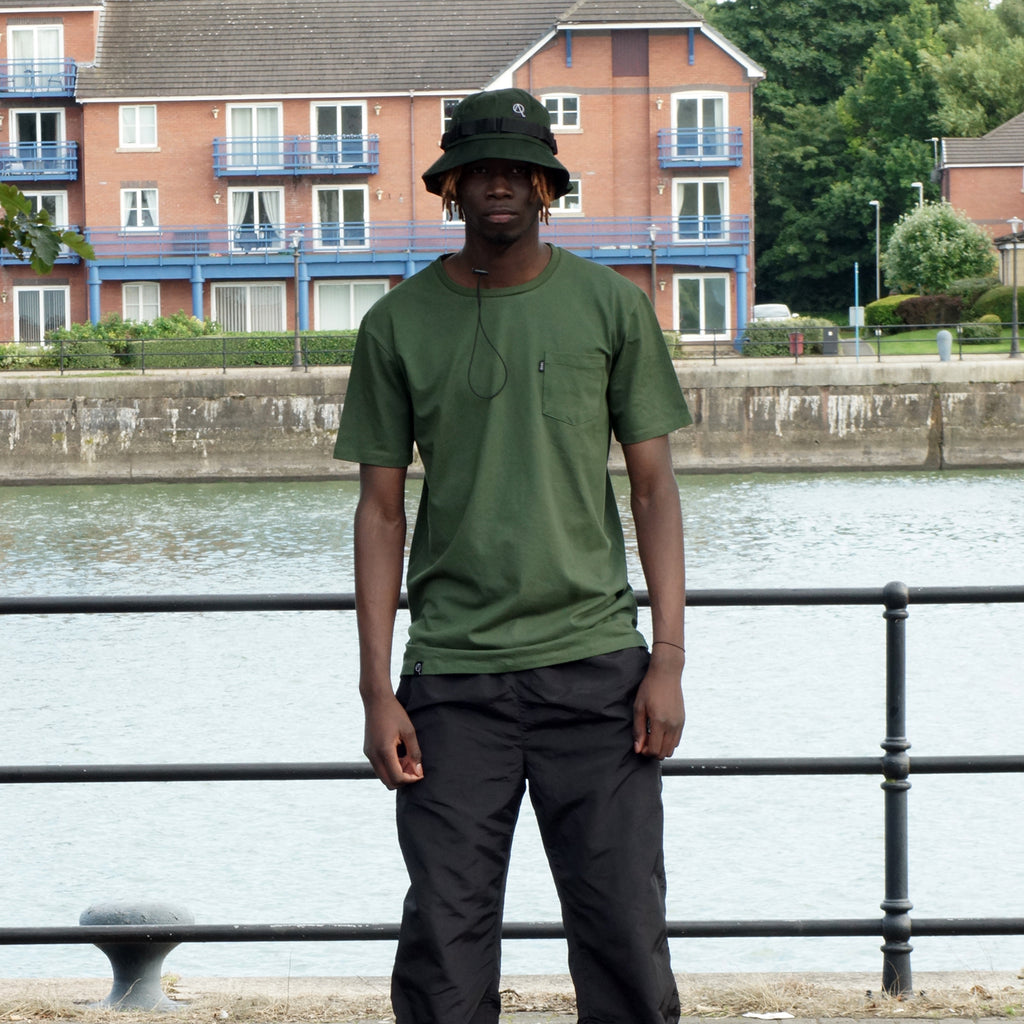 Sion crew neck pocket t-shirt in khaki