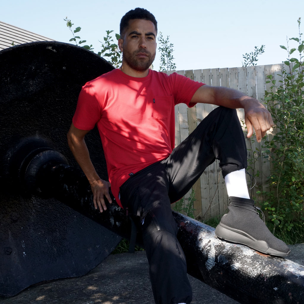 Sion crew neck pocket t-shirt in red